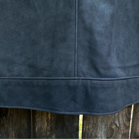 Thursday Mens Leather Racer Jacket Matte Black - Picture 8 of 15